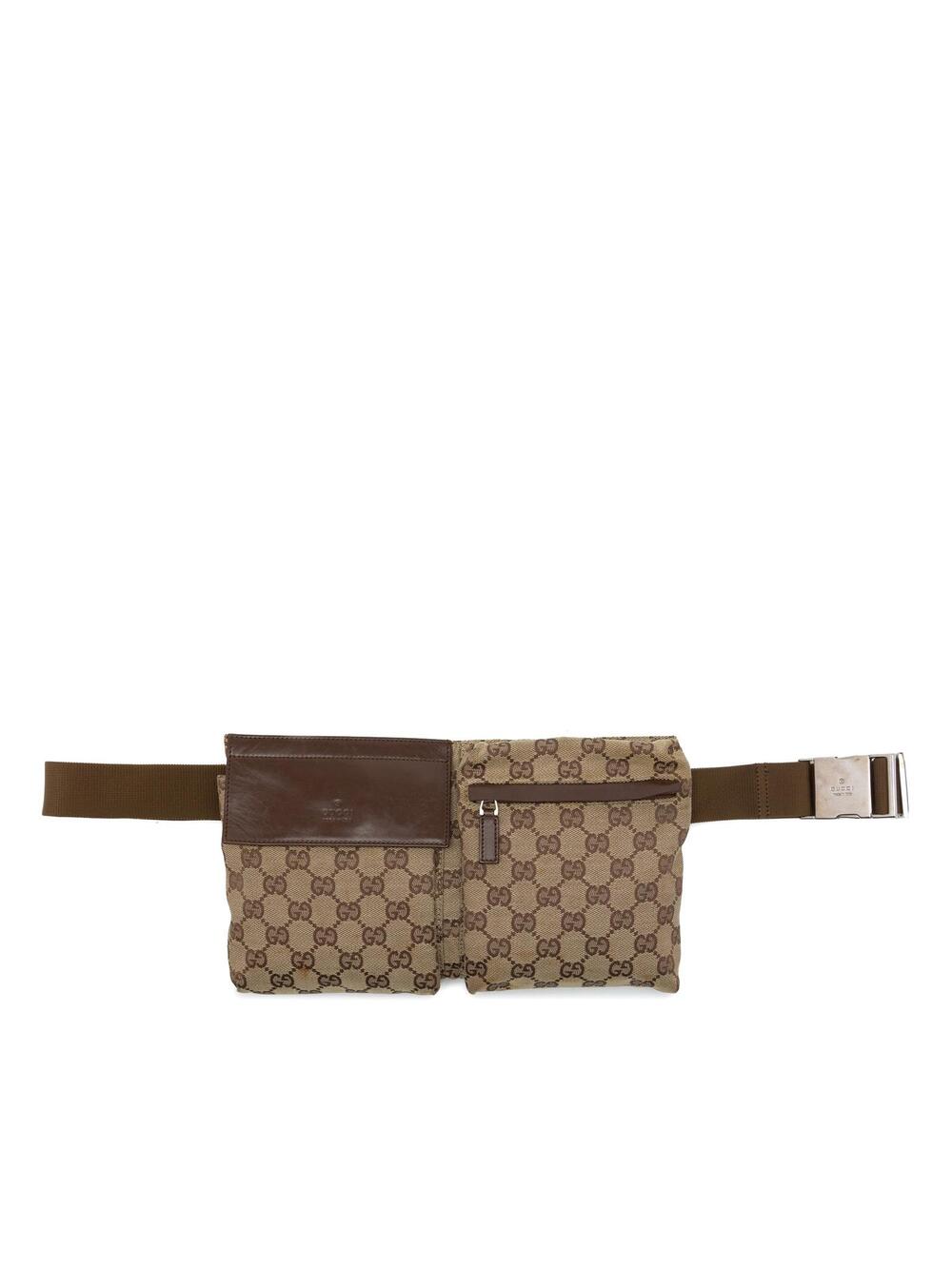 Gucci Gg Canvas Double Pocket Belt Bag #362349G54B